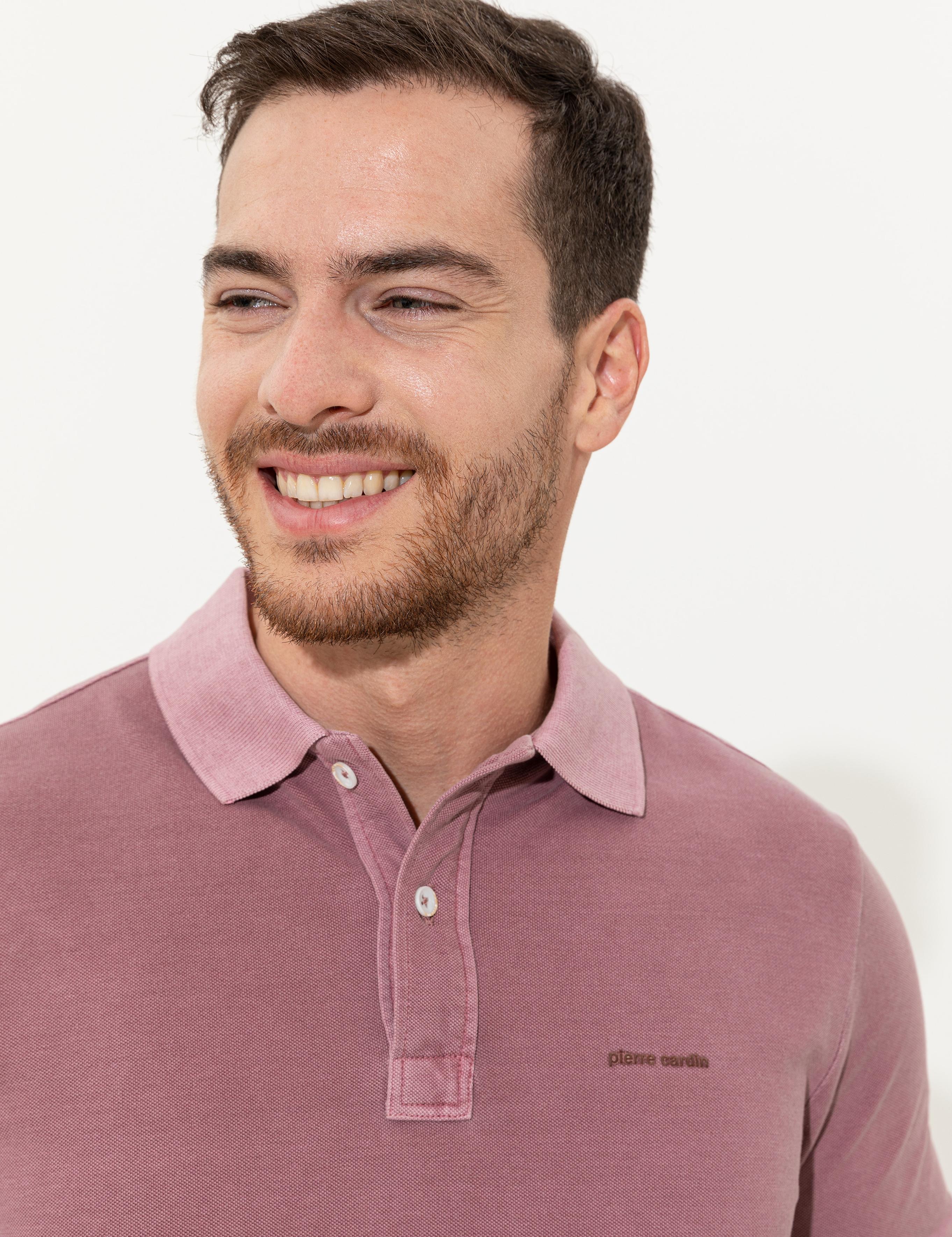 Gül Kurusu Slim Fit Polo Yaka Tişört