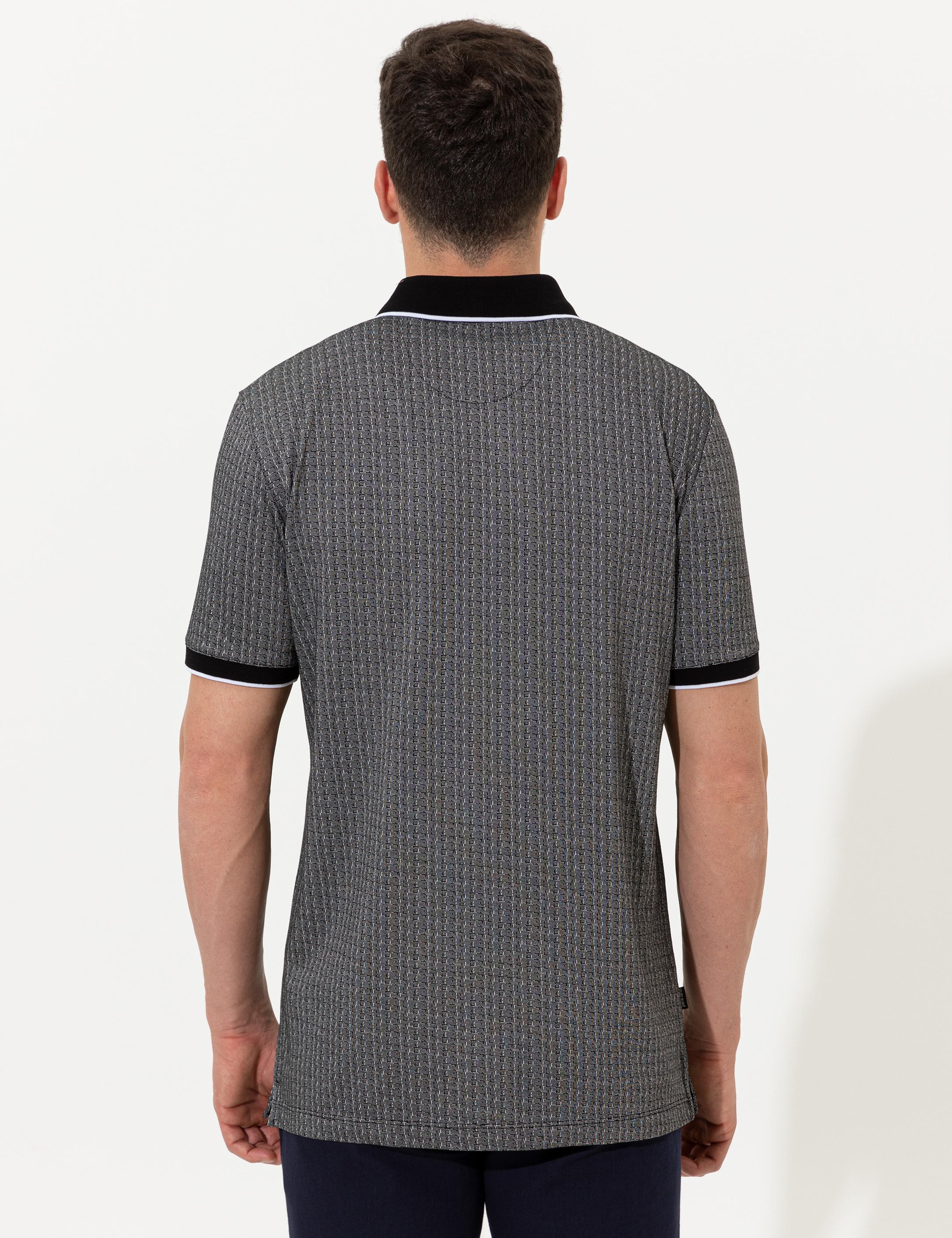 Siyah Regular Fit Polo Yaka Cepli Tişört