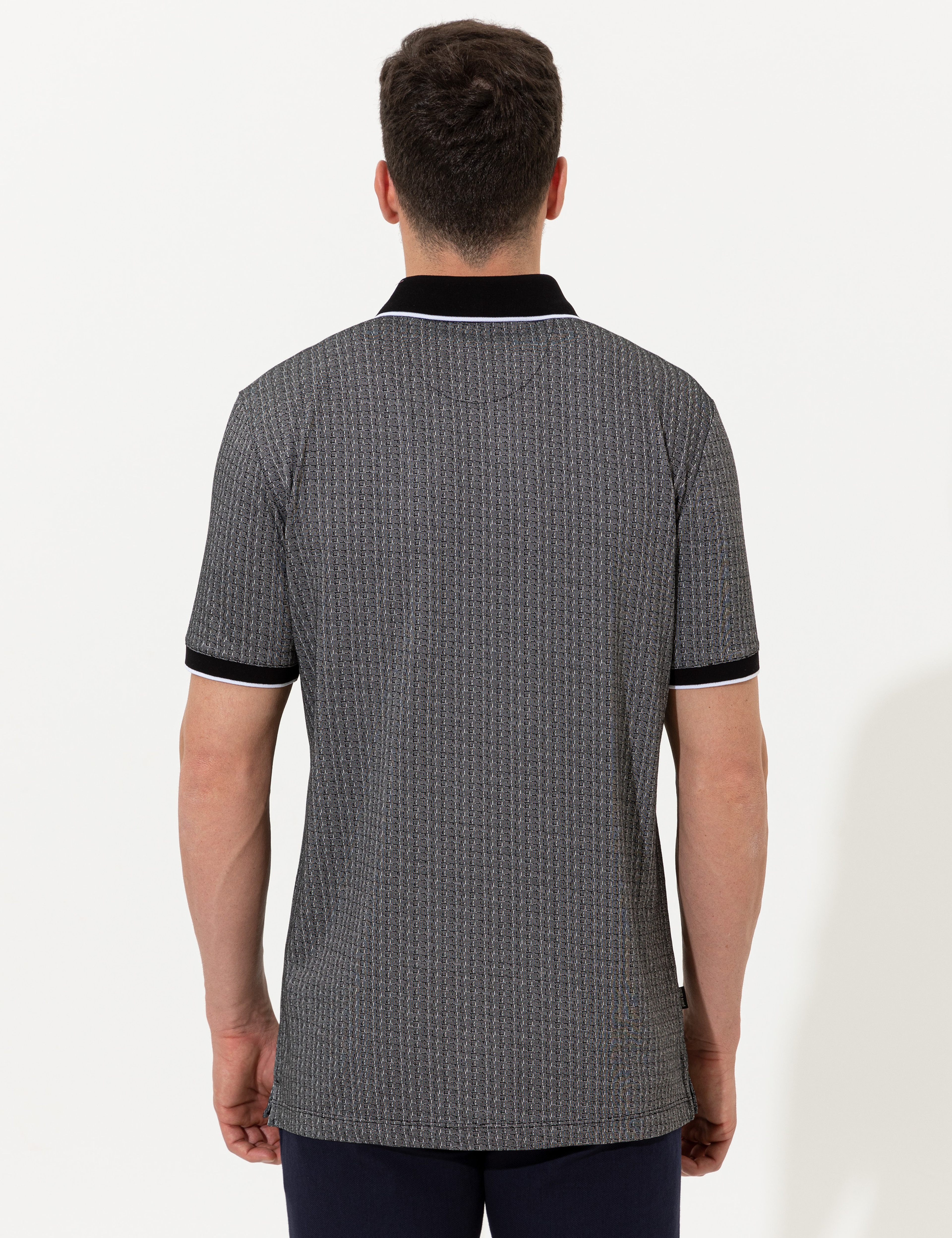 Siyah Regular Fit Polo Yaka Cepli Tişört - Image 5