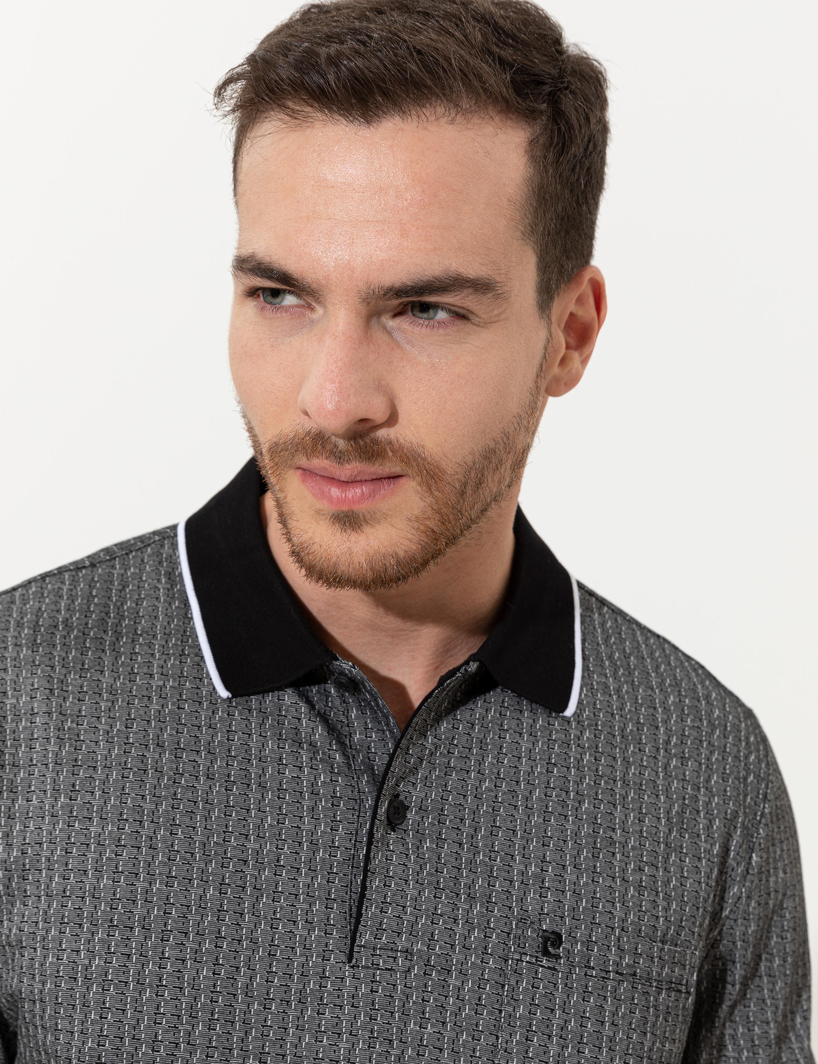 Siyah Regular Fit Polo Yaka Cepli Tişört