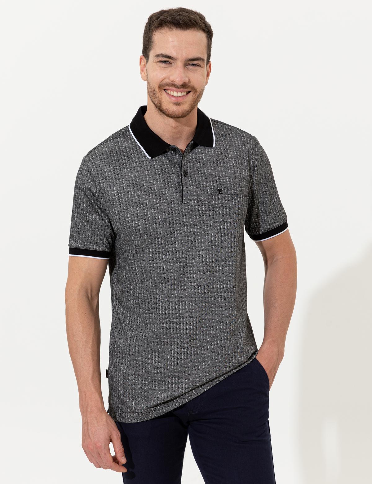 Siyah Regular Fit Polo Yaka Cepli Tişört