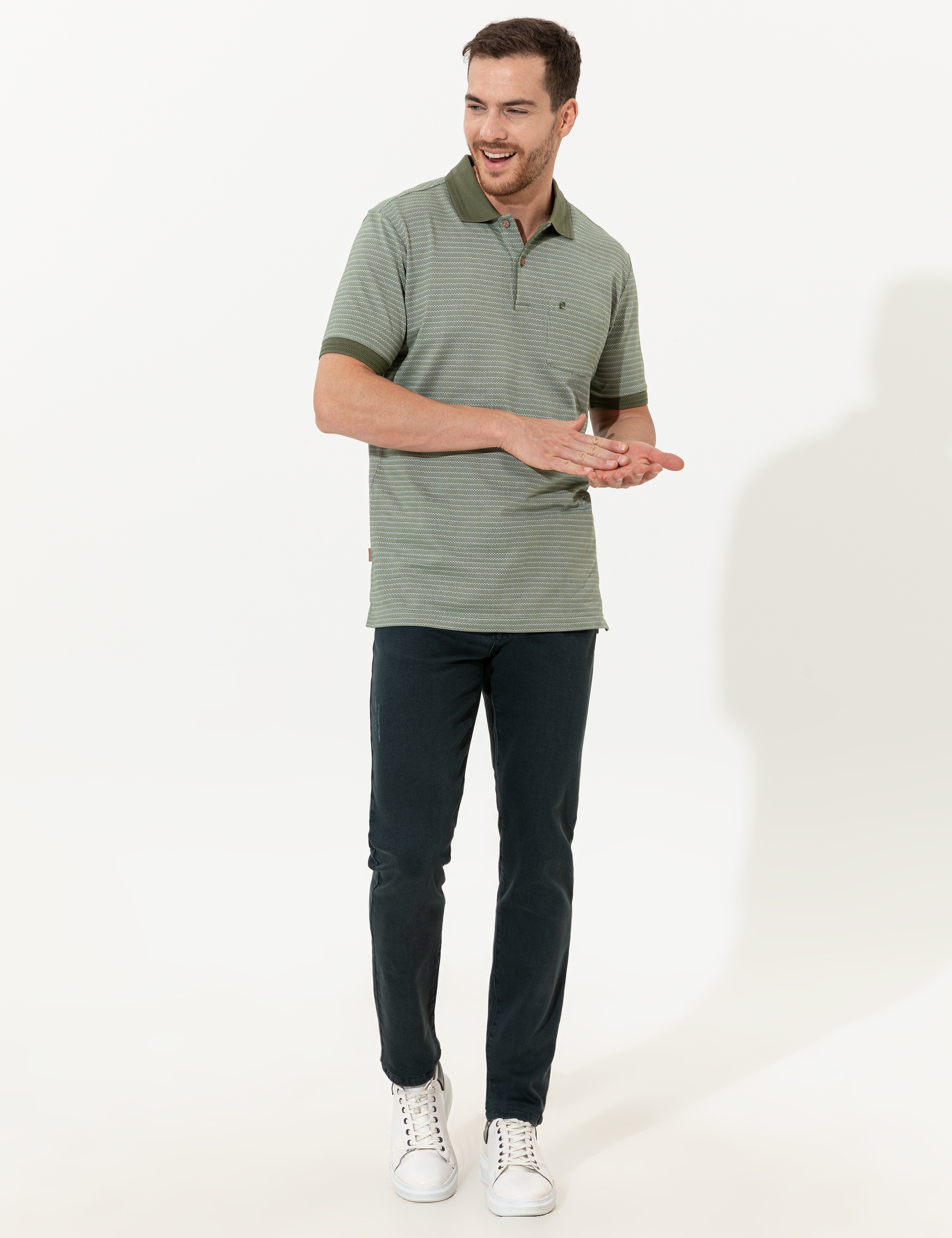 Haki Regular Fit Polo Yaka Tişört - Image 4