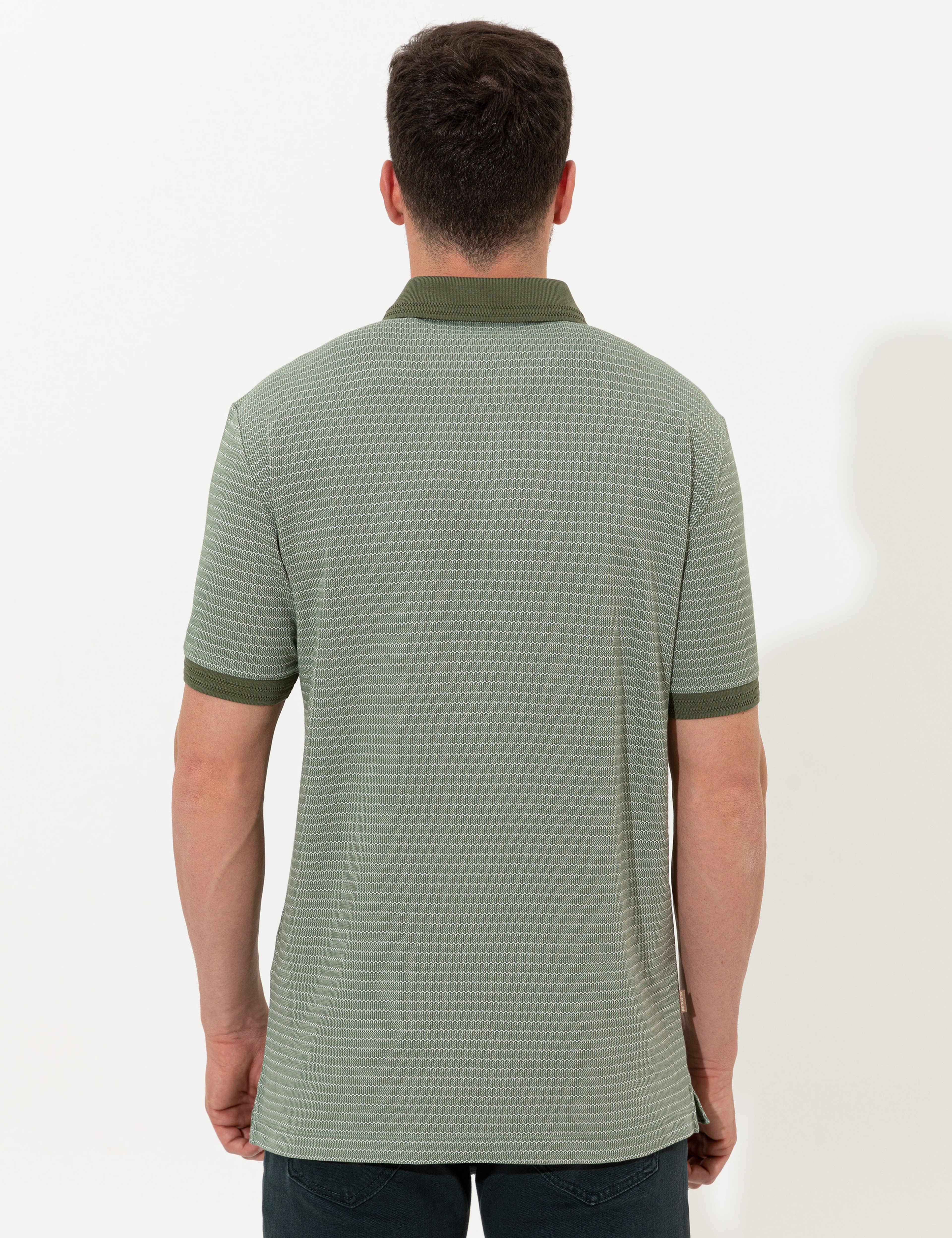 Haki Regular Fit Polo Yaka Tişört - Image 5