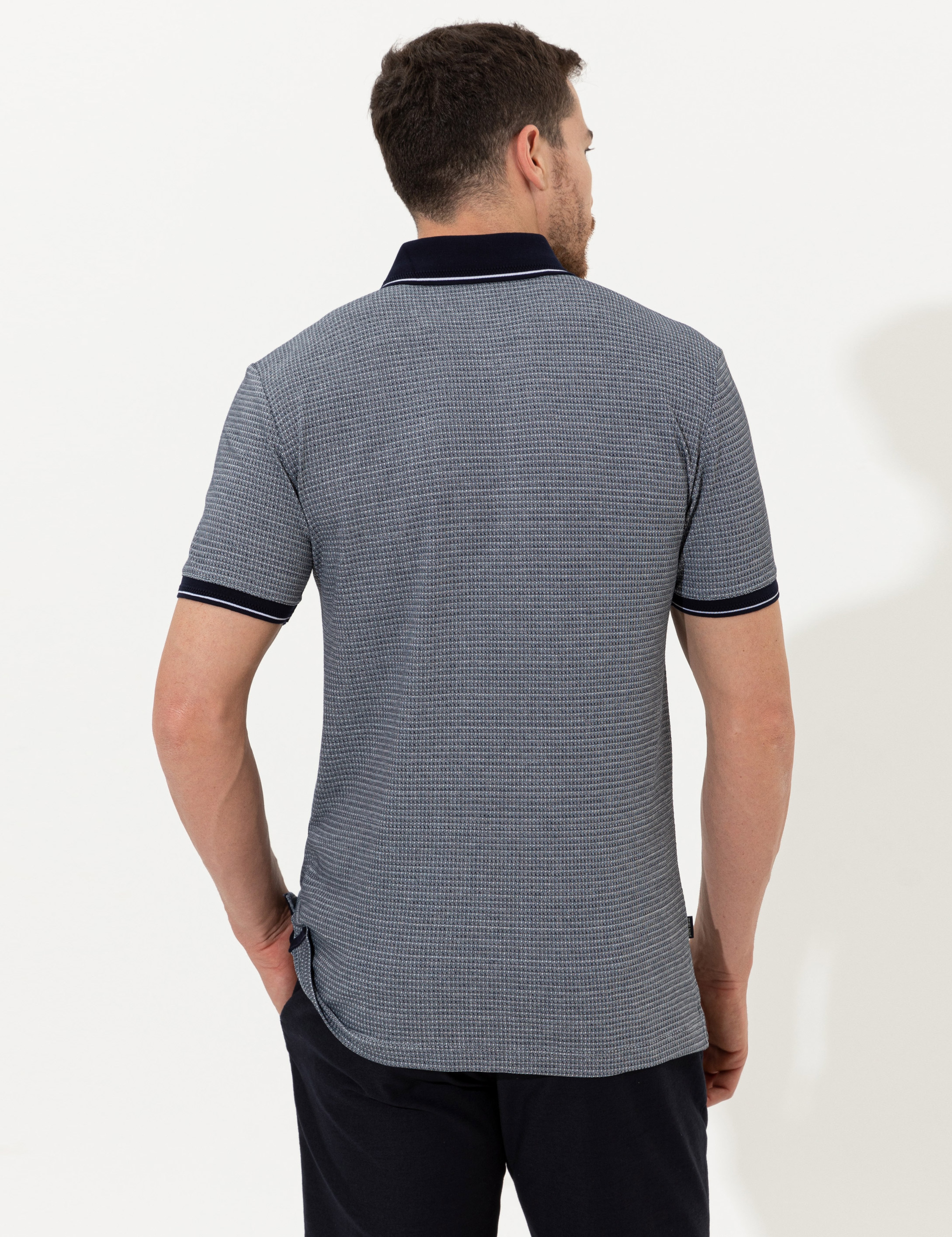 Lacivert Slim Fit Polo Yaka Tişört - Image 5