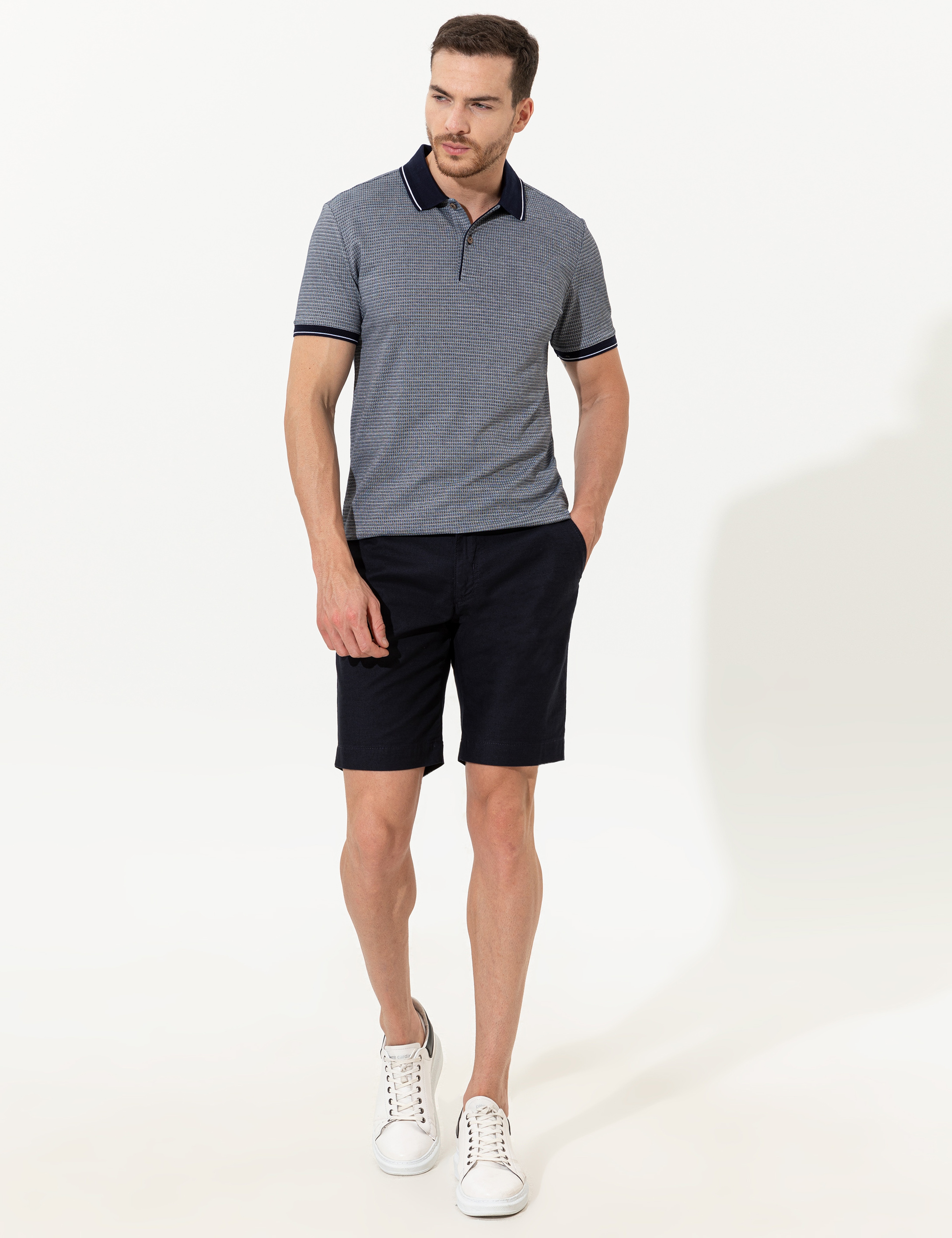 Lacivert Slim Fit Polo Yaka Tişört - Image 4