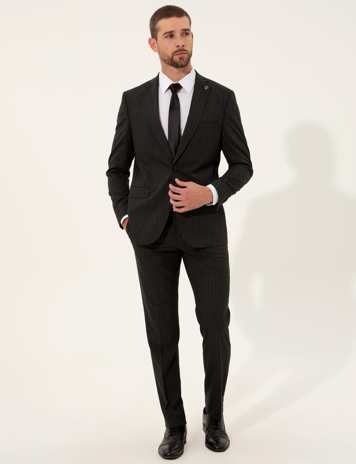 Siyah Slim Fit Takım Elbise