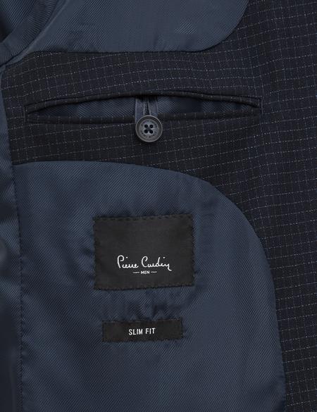 Ekose Lacivert Slim Fit Takım Elbise - 50225970005