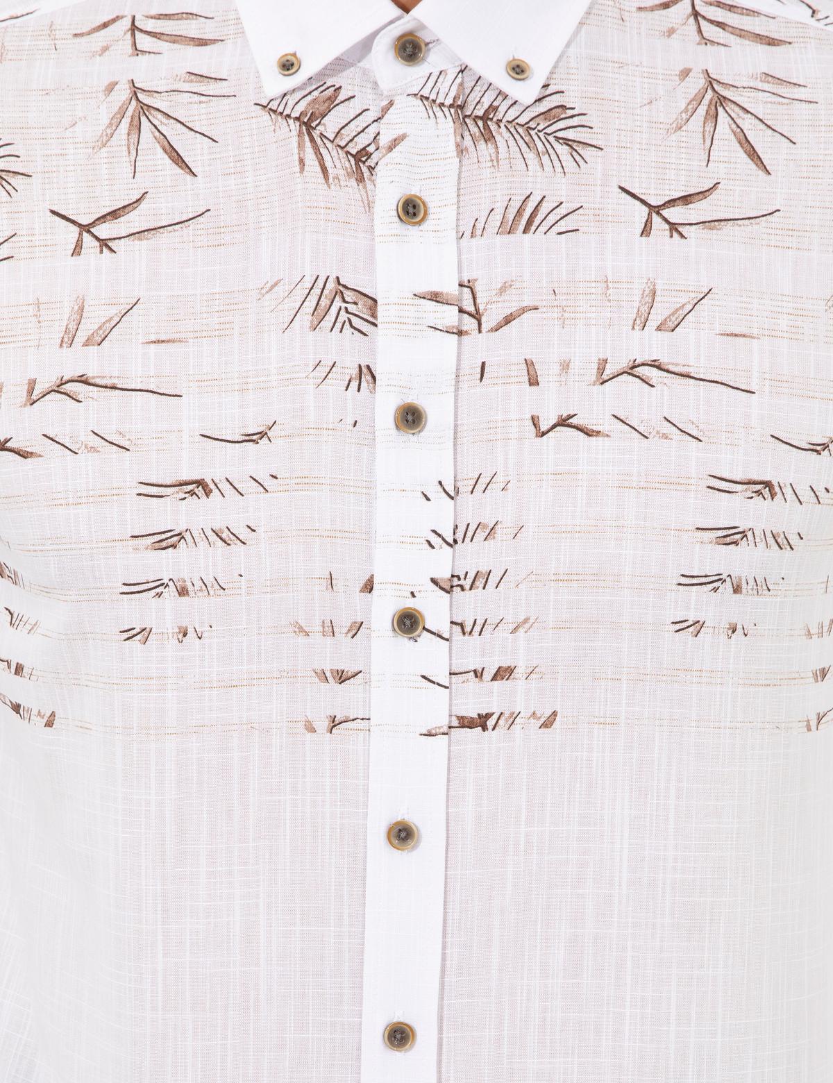 Kahverengi Slim Fit Uzun Kollu Gömlek - 50250977010