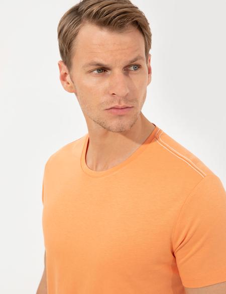 Oranj Slim Fit Baskılı Bisiklet Yaka Tişört - 50249877024