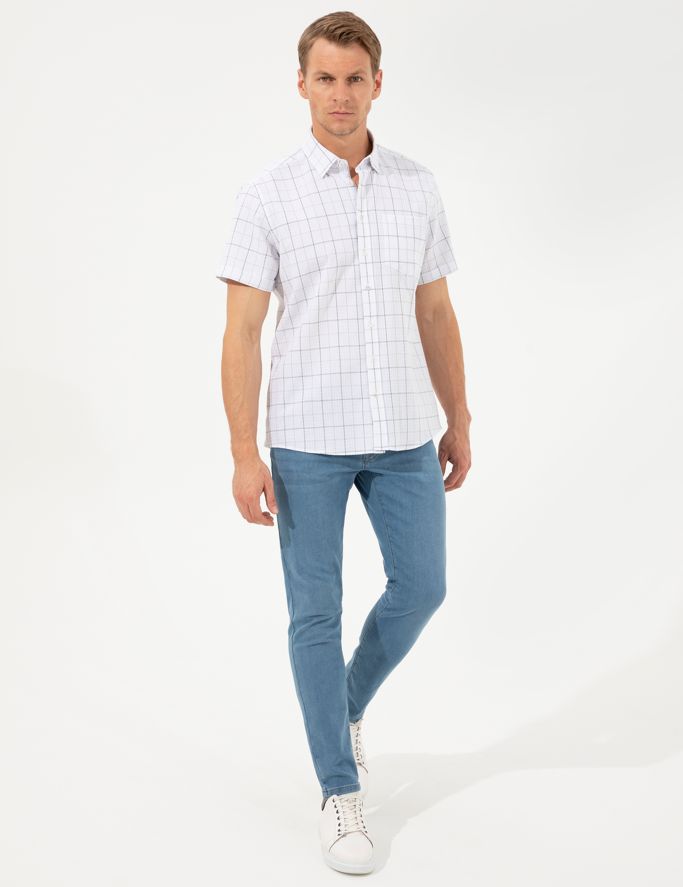 Pierre Cardin Haki Regular Fit Kısa Kollu Gömlek görsel 4