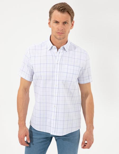 Açık Mavi Regular Fit Kısa Kollu Gömlek - 50251236029