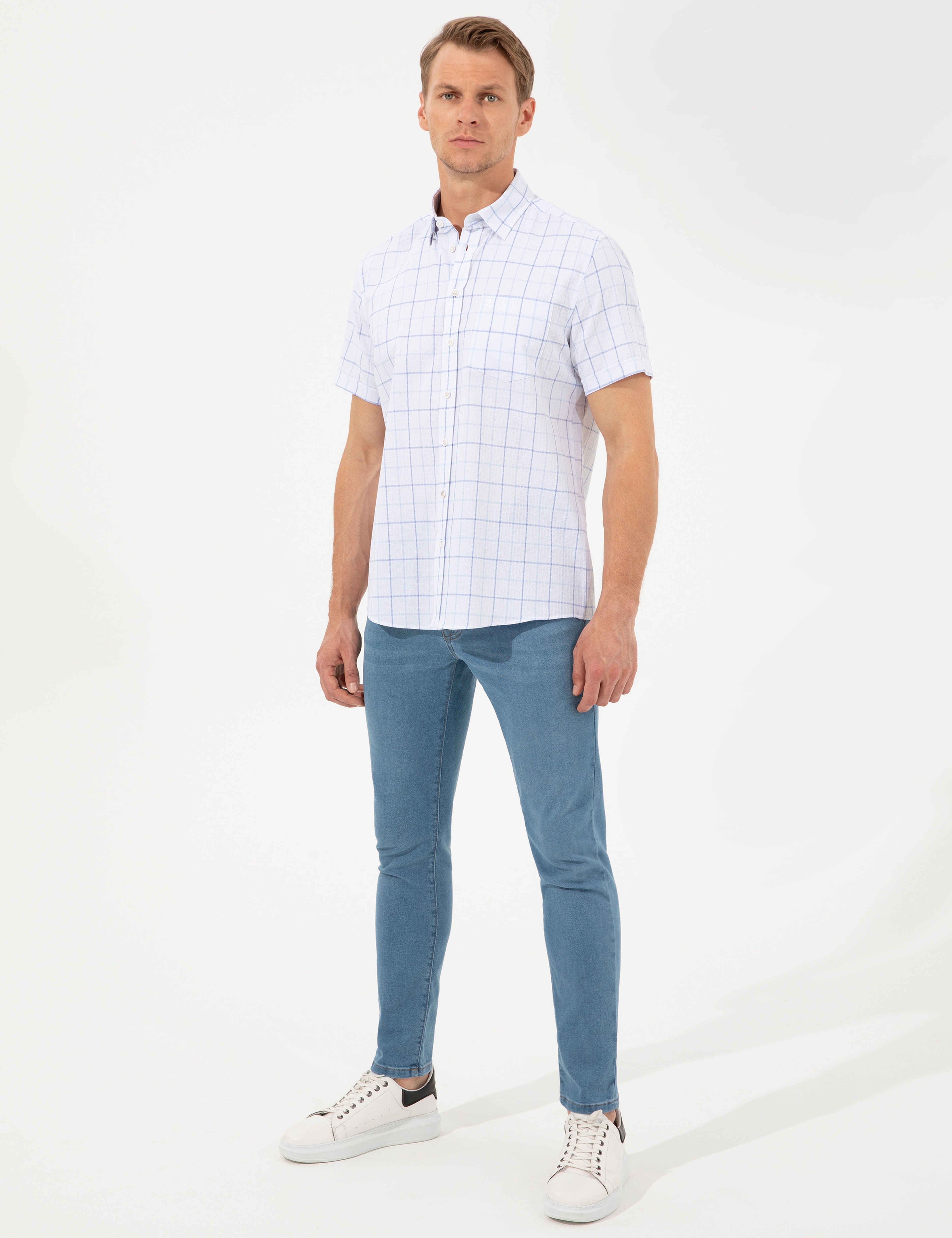 Açık Mavi Regular Fit Kısa Kollu Gömlek