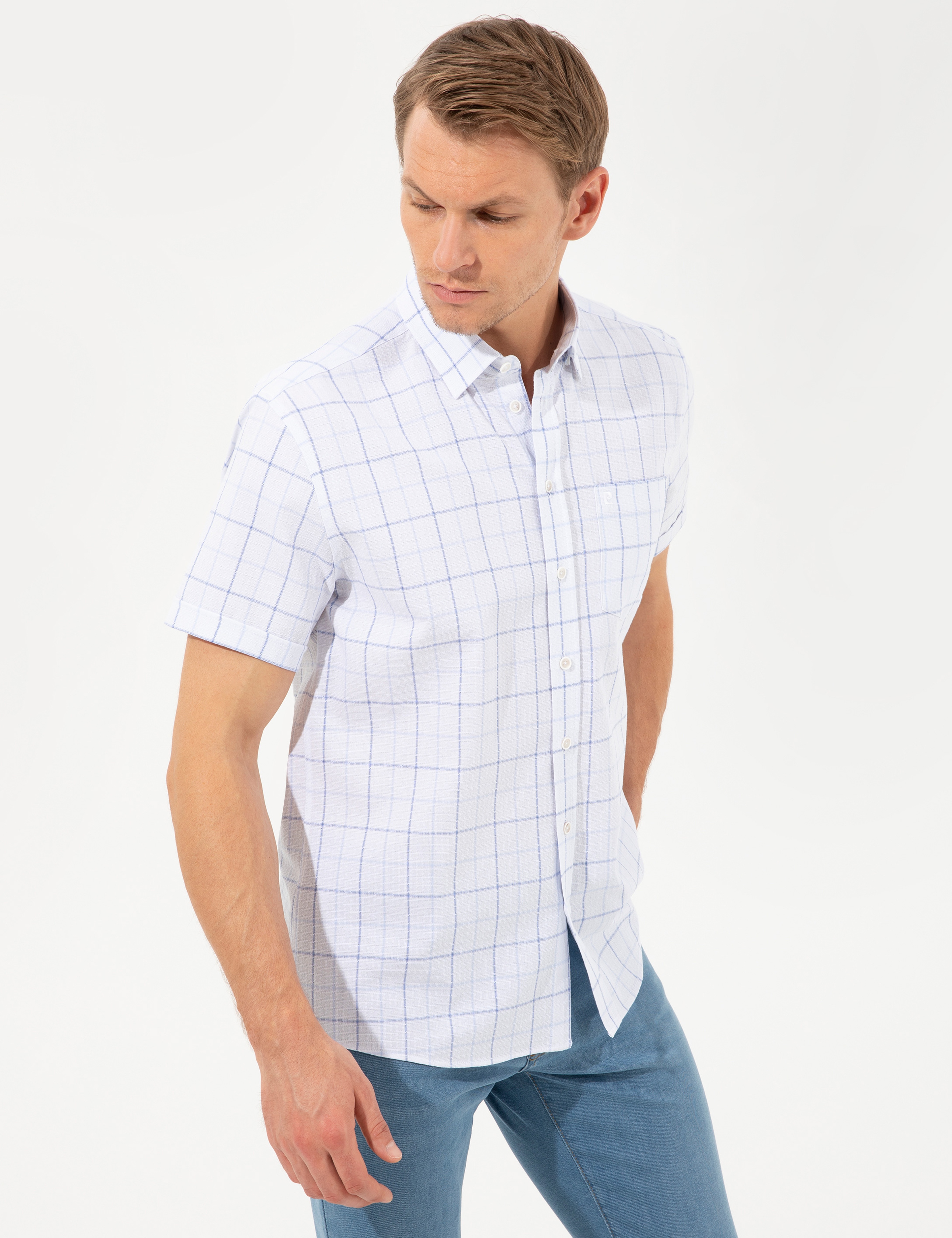 Açık Mavi Regular Fit Kısa Kollu Gömlek