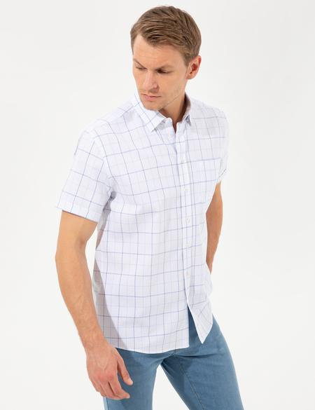 Açık Mavi Regular Fit Kısa Kollu Gömlek - 50251236029