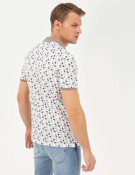 Lacivert Baskılı Polo Yaka Tişört - 50249852037