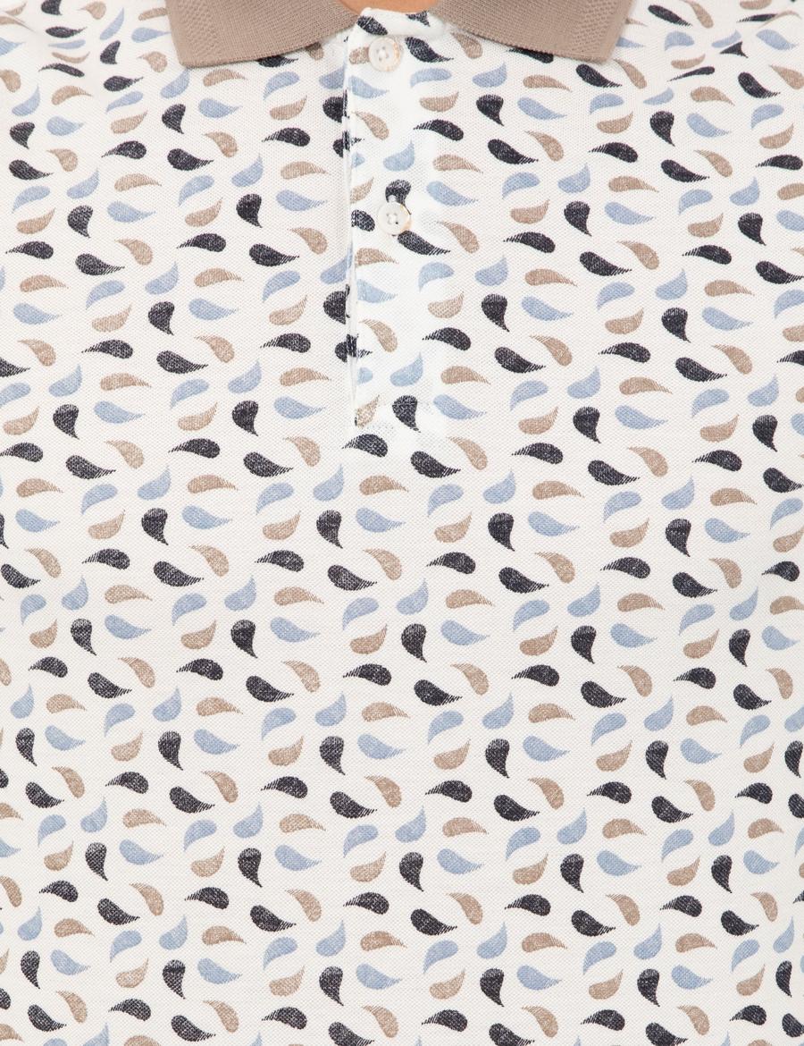 Lacivert Baskılı Polo Yaka Tişört