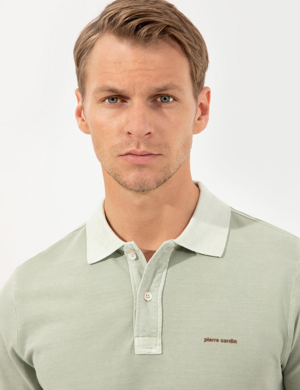 Açık Yeşil Slim Fit Polo Yaka Tişört - 50249684044