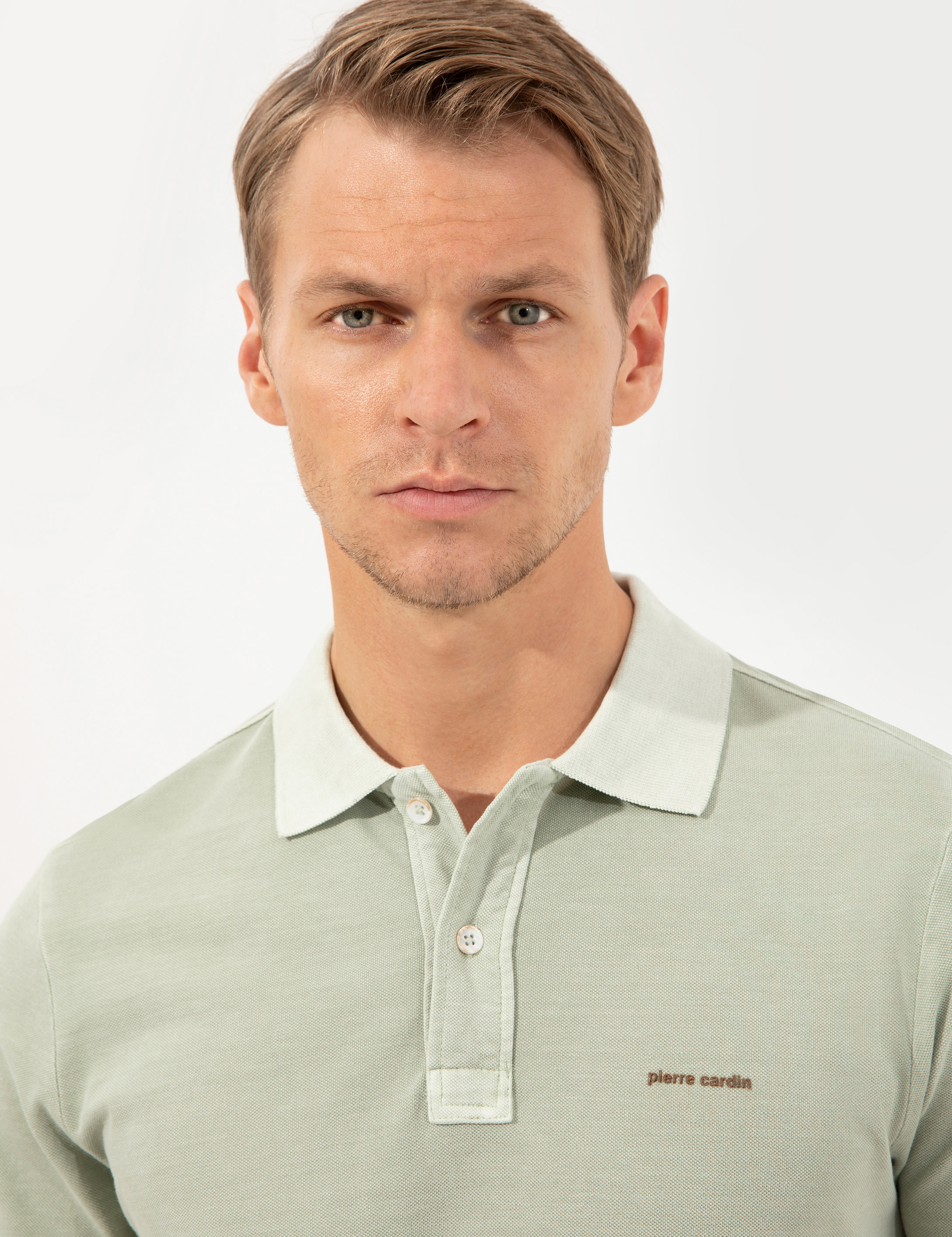 Açık Yeşil Slim Fit Polo Yaka Tişört - Image 2