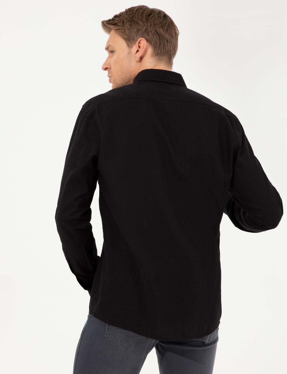 Siyah Regular Fit Uzun Kollu Gömlek - 50249667089