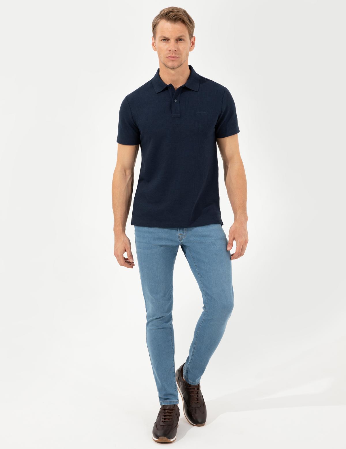 Lacivert Slim Fit Polo Yaka Tişört - 50251743007