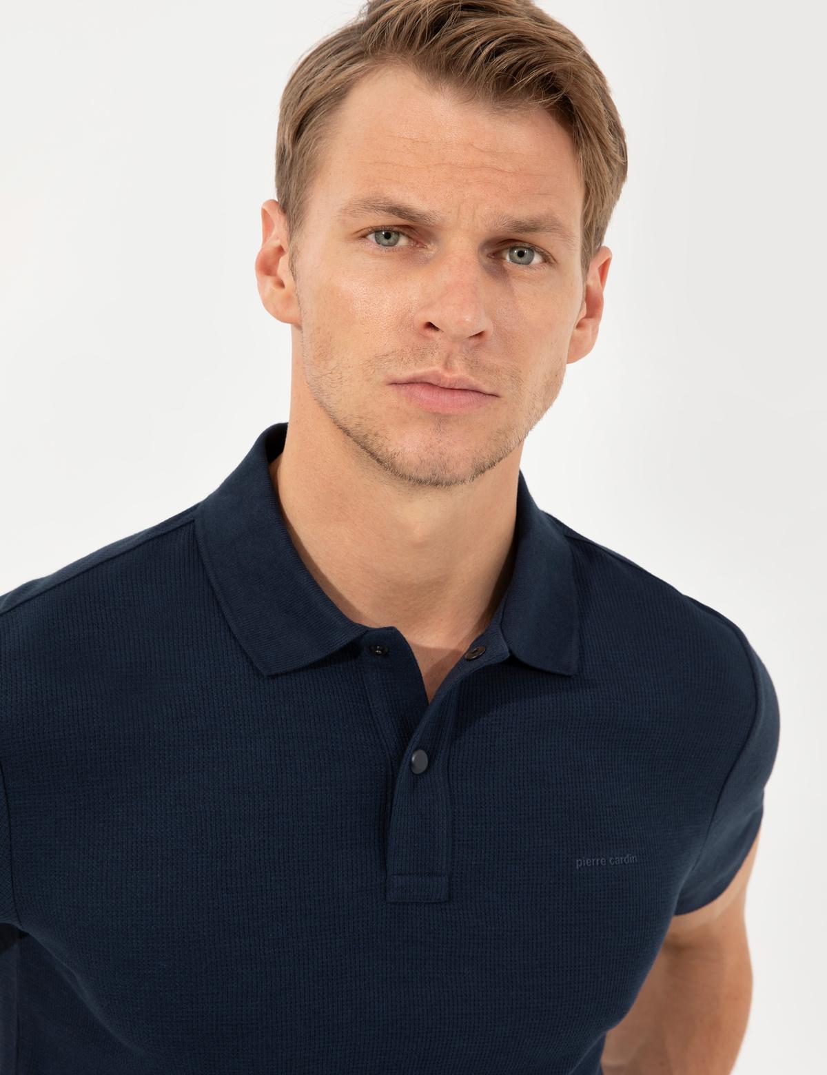 Lacivert Slim Fit Polo Yaka Tişört - 50251743007