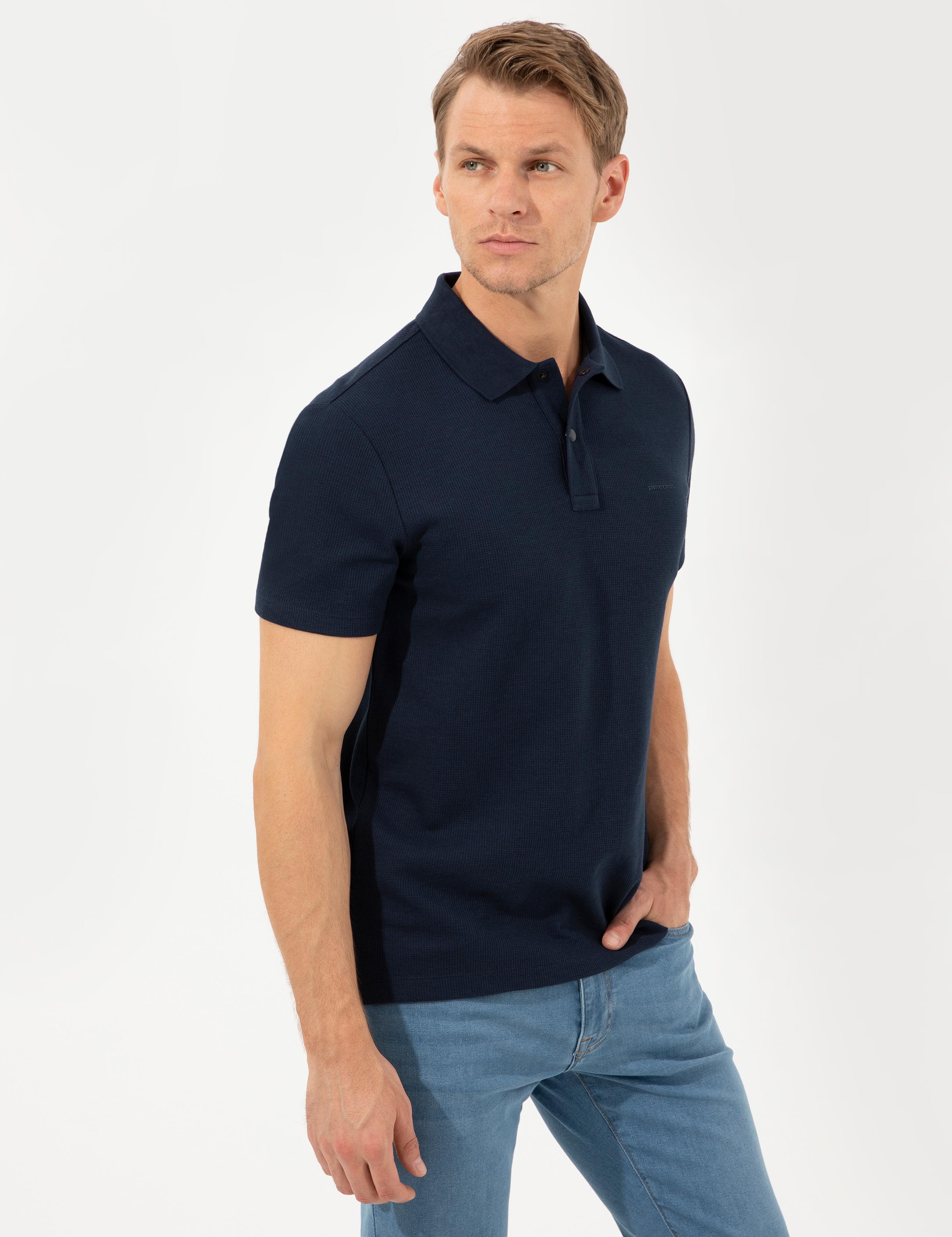 Lacivert Slim Fit Polo Yaka Tişört