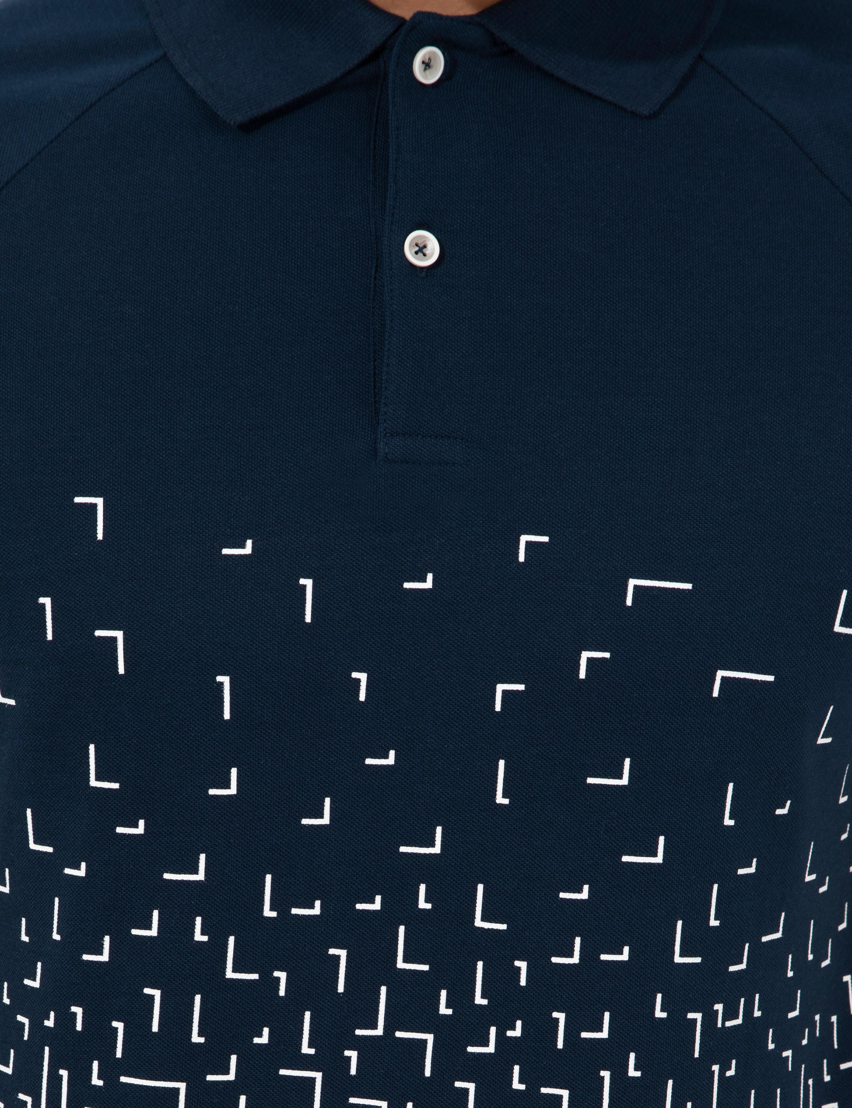 Lacivert Slim Fit Baskılı Polo Yaka Tişört