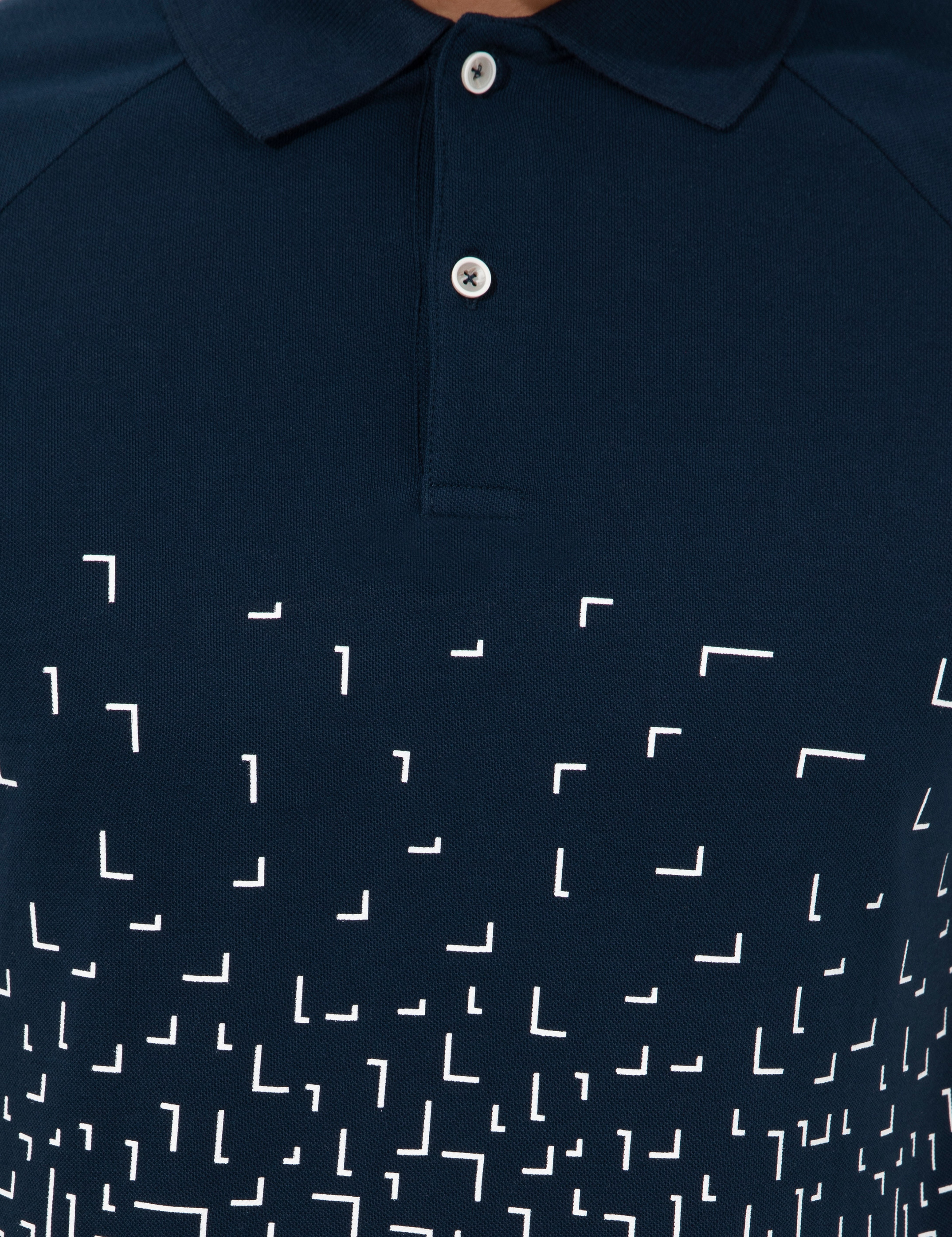 Lacivert Slim Fit Baskılı Polo Yaka Tişört - Image 6