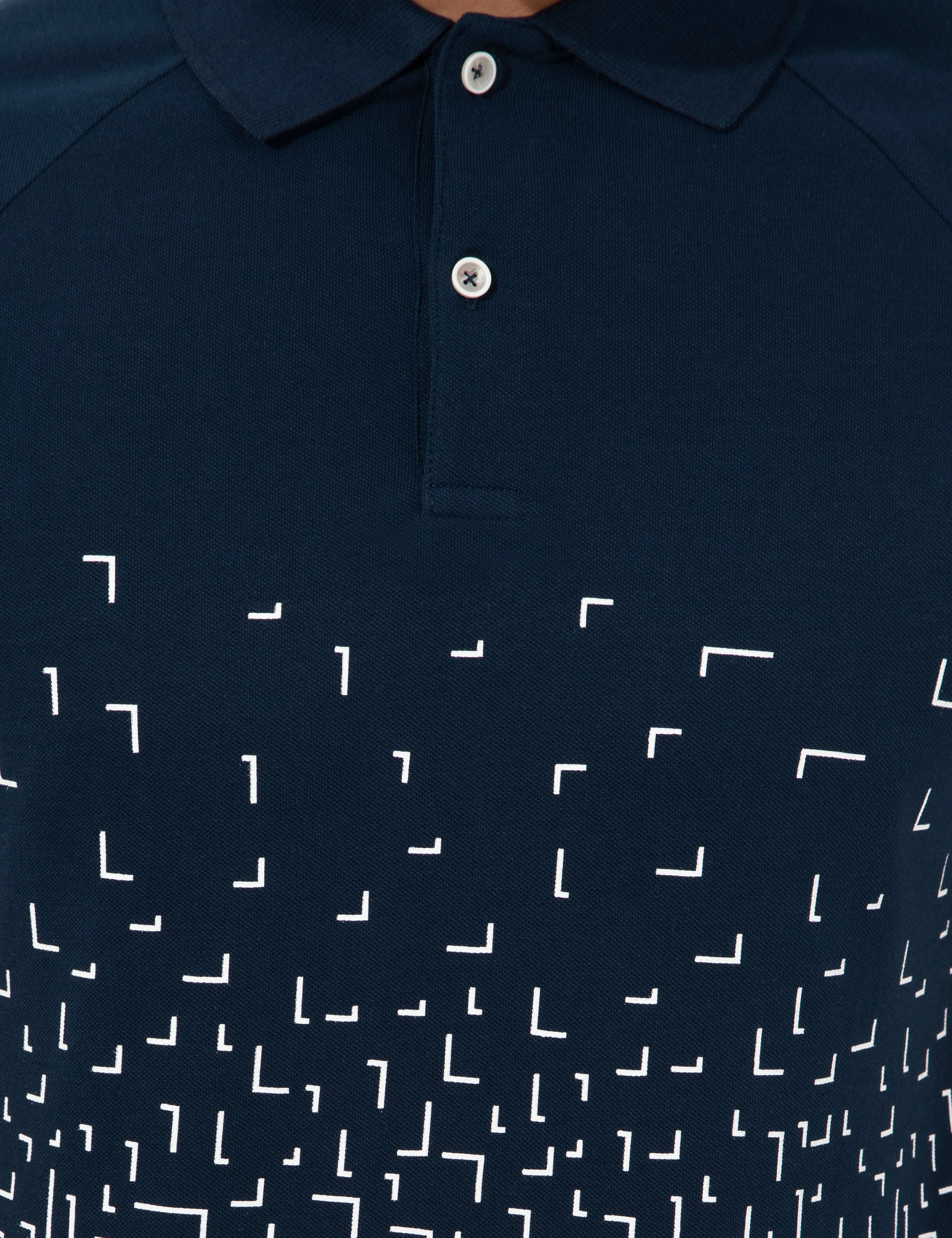 Lacivert Slim Fit Baskılı Polo Yaka Tişört