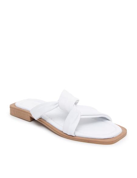 Beyaz Deri Terlik - 50251929007