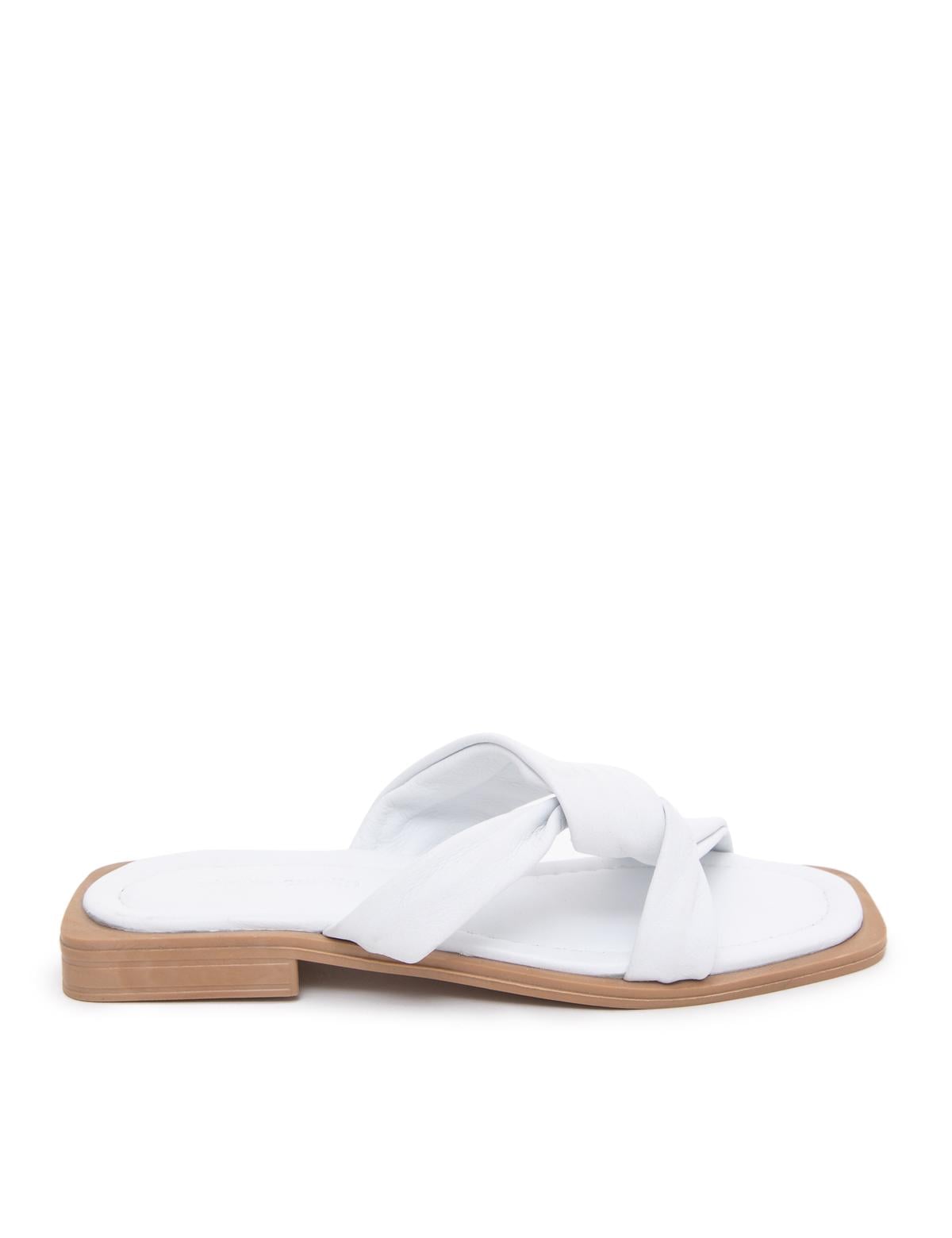 Beyaz Deri Terlik - 50251929007