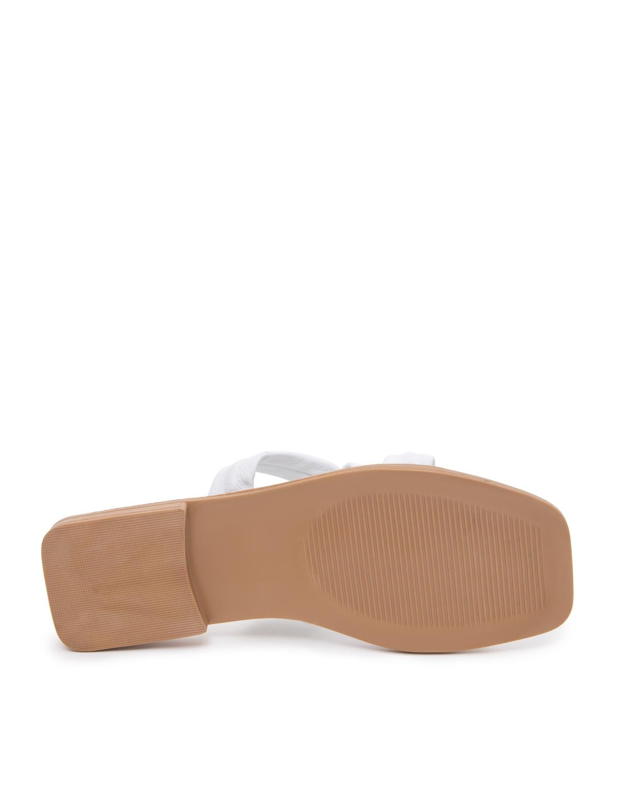 Beyaz Deri Terlik - 50251929007