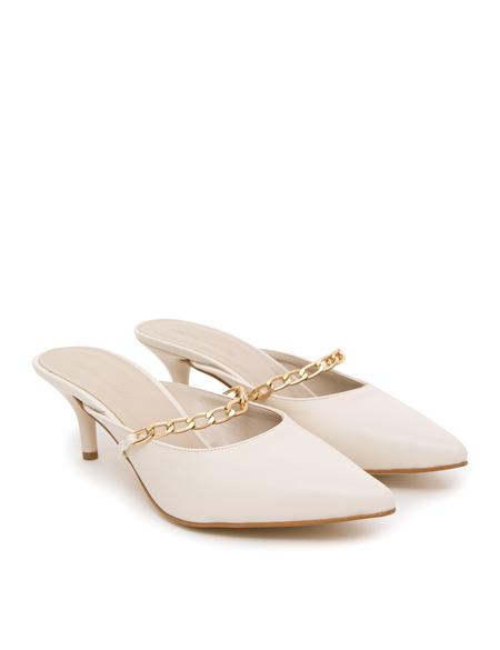 Bej Topuklu Terlik - 50249383018