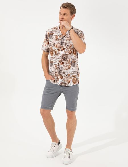 Kahverengi Regular Fit Kısa Kollu Gömlek - 50249680001