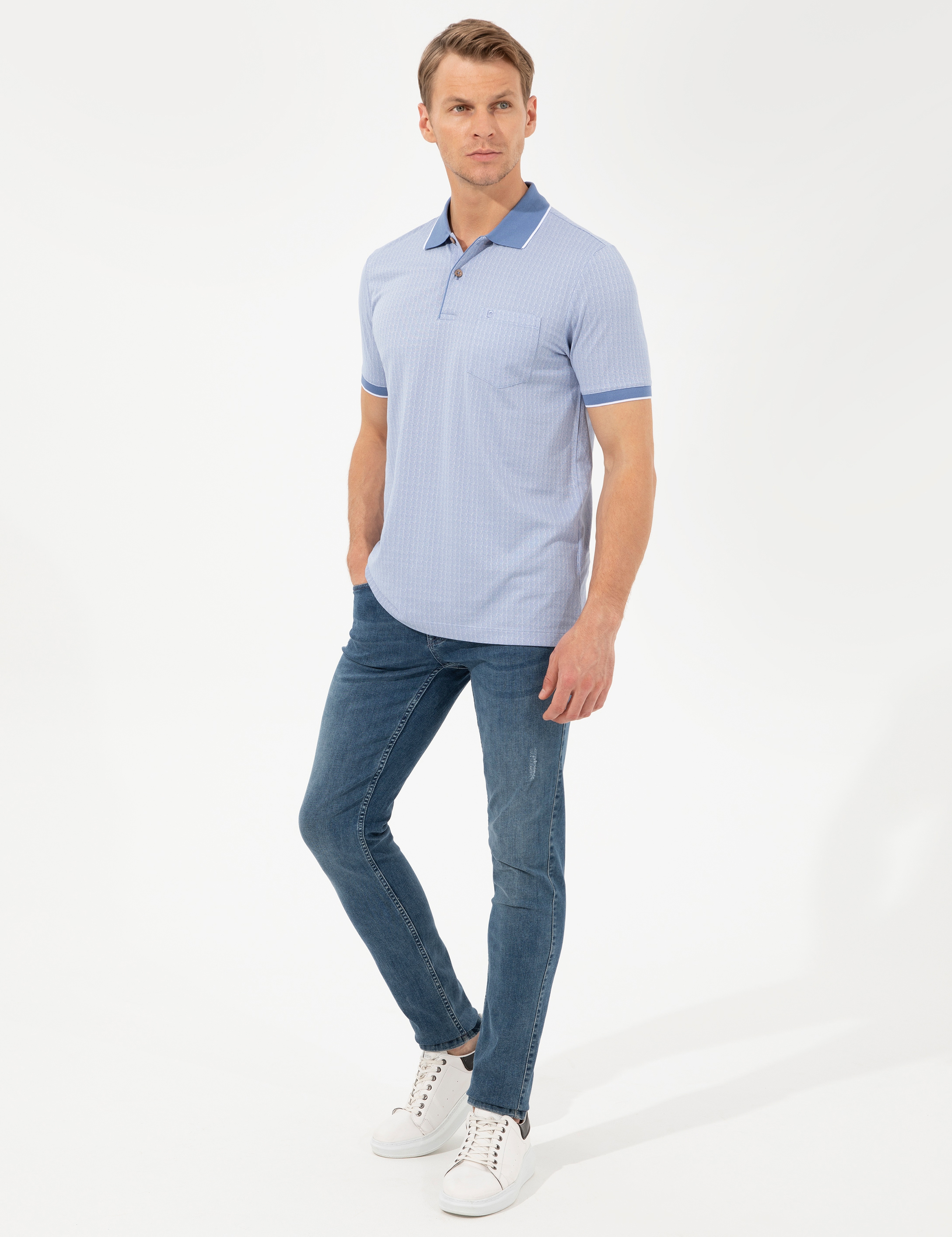 Koyu Mavi Regular Fit Tişört - Image 4
