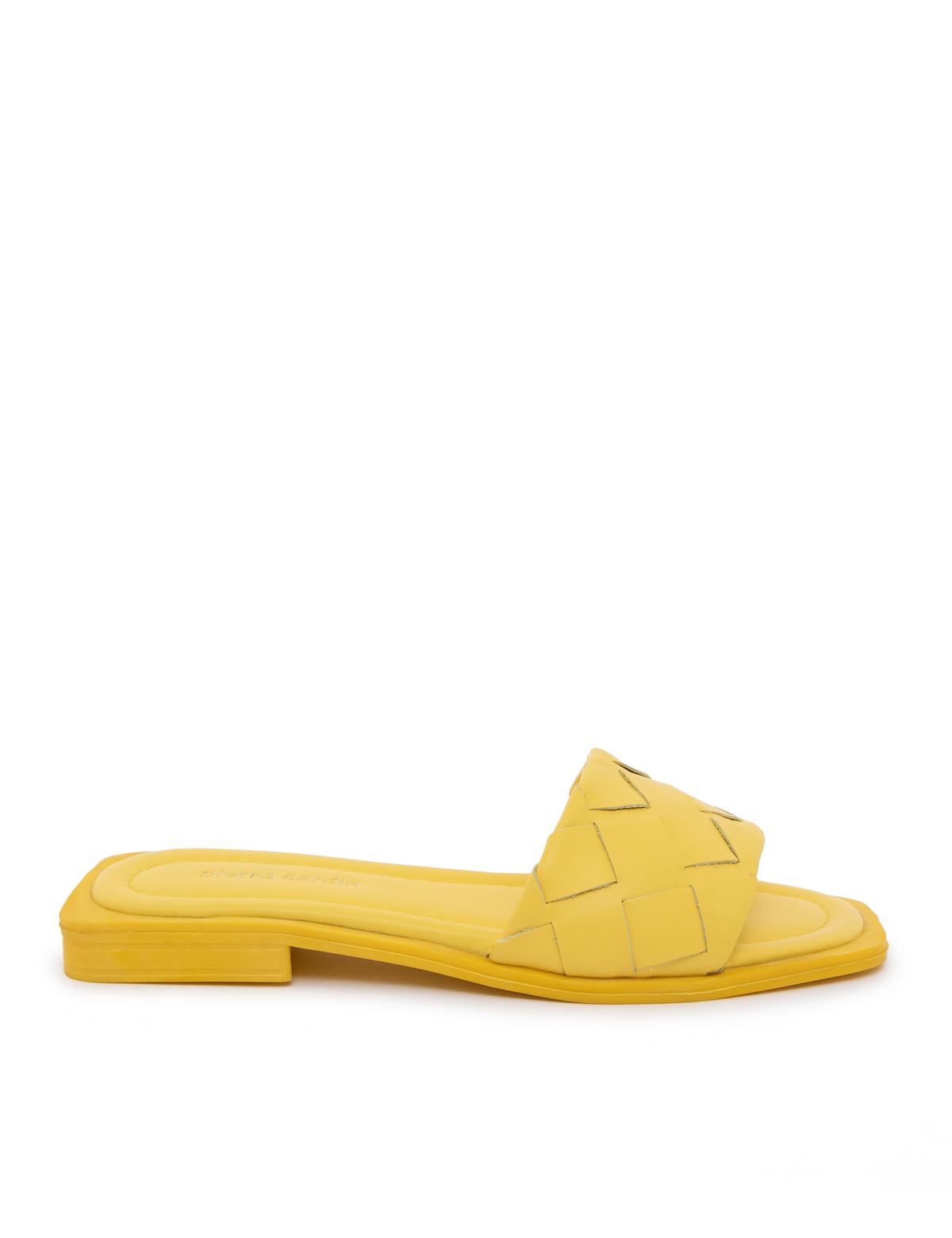 Sarı Deri Terlik - 50251920001