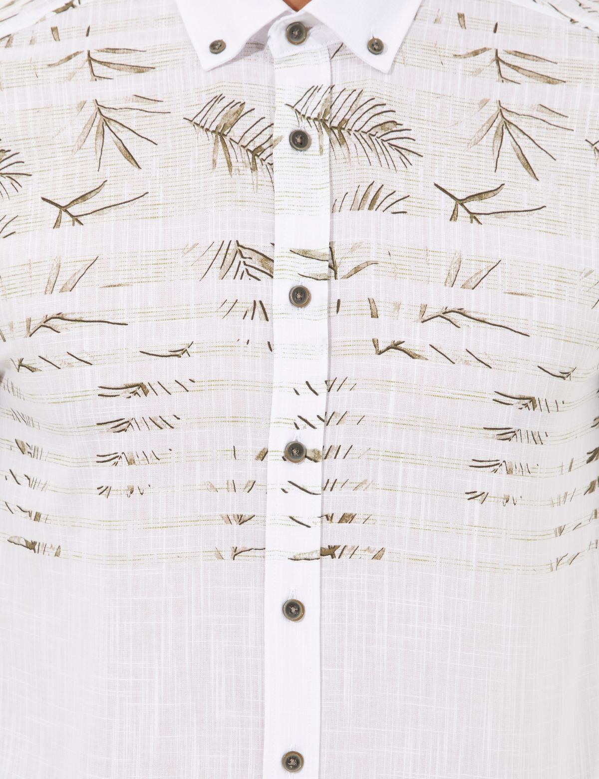 Yeşil Slim Fit Uzun Kollu Gömlek - 50250977001