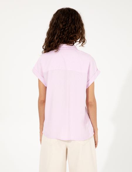 Lila Regular Fit Kısa Kollu Gömlek - 50246589018