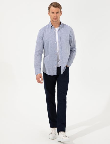 Lacivert Regular Fit Uzun Kollu Gömlek - 50249667067