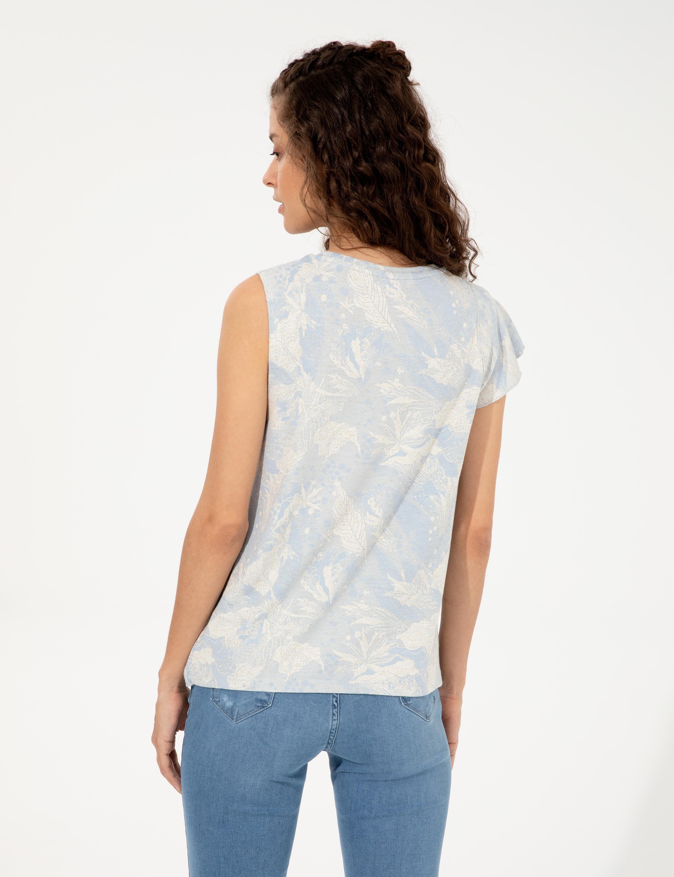 Açık Mavi Comfort Fit Örme Bluz