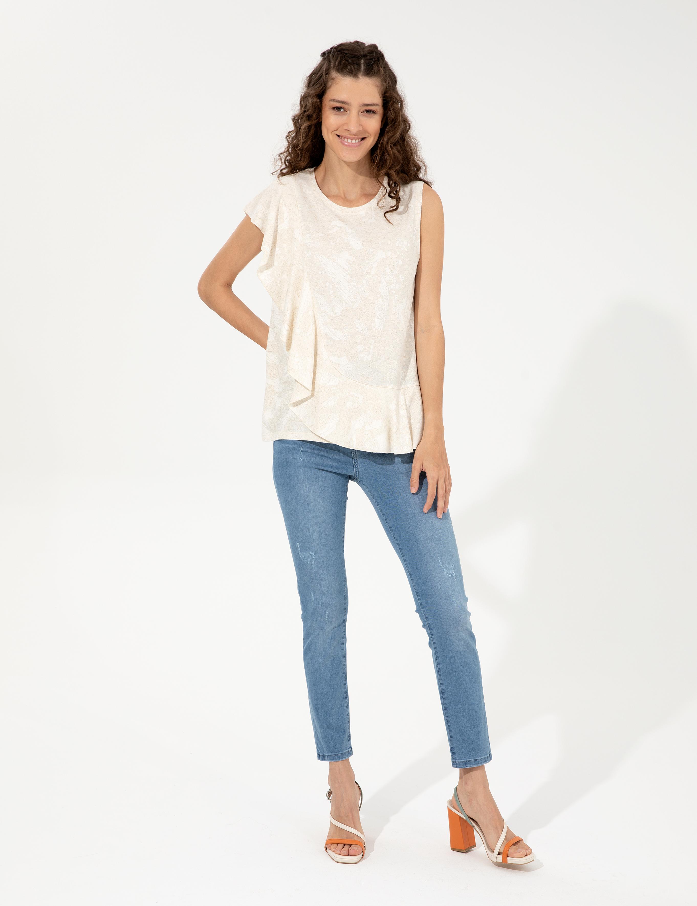 Krem Comfort Fit Örme Bluz