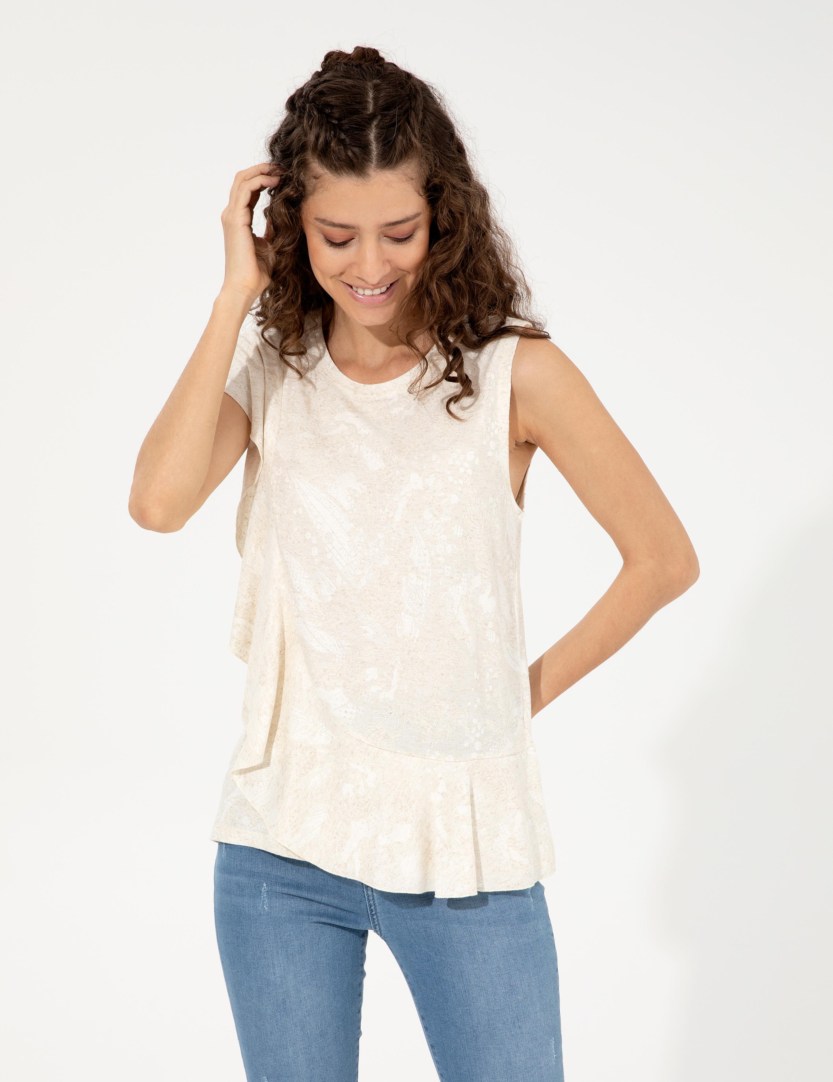 Krem Comfort Fit Örme Bluz