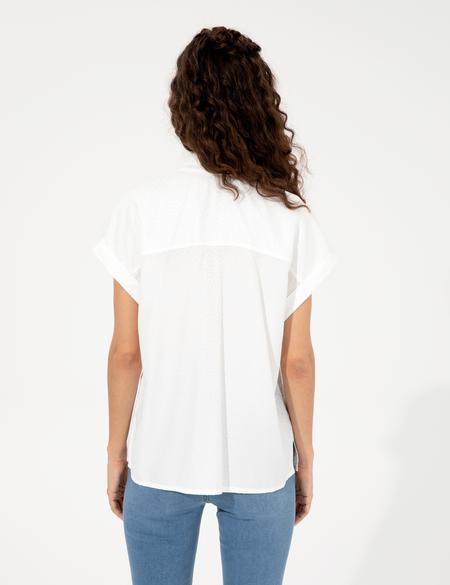 Beyaz Regular Fit Kısa Kollu Gömlek - 50246589011