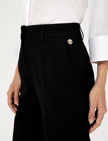 Siyah Oversize Kumaş Pantolon