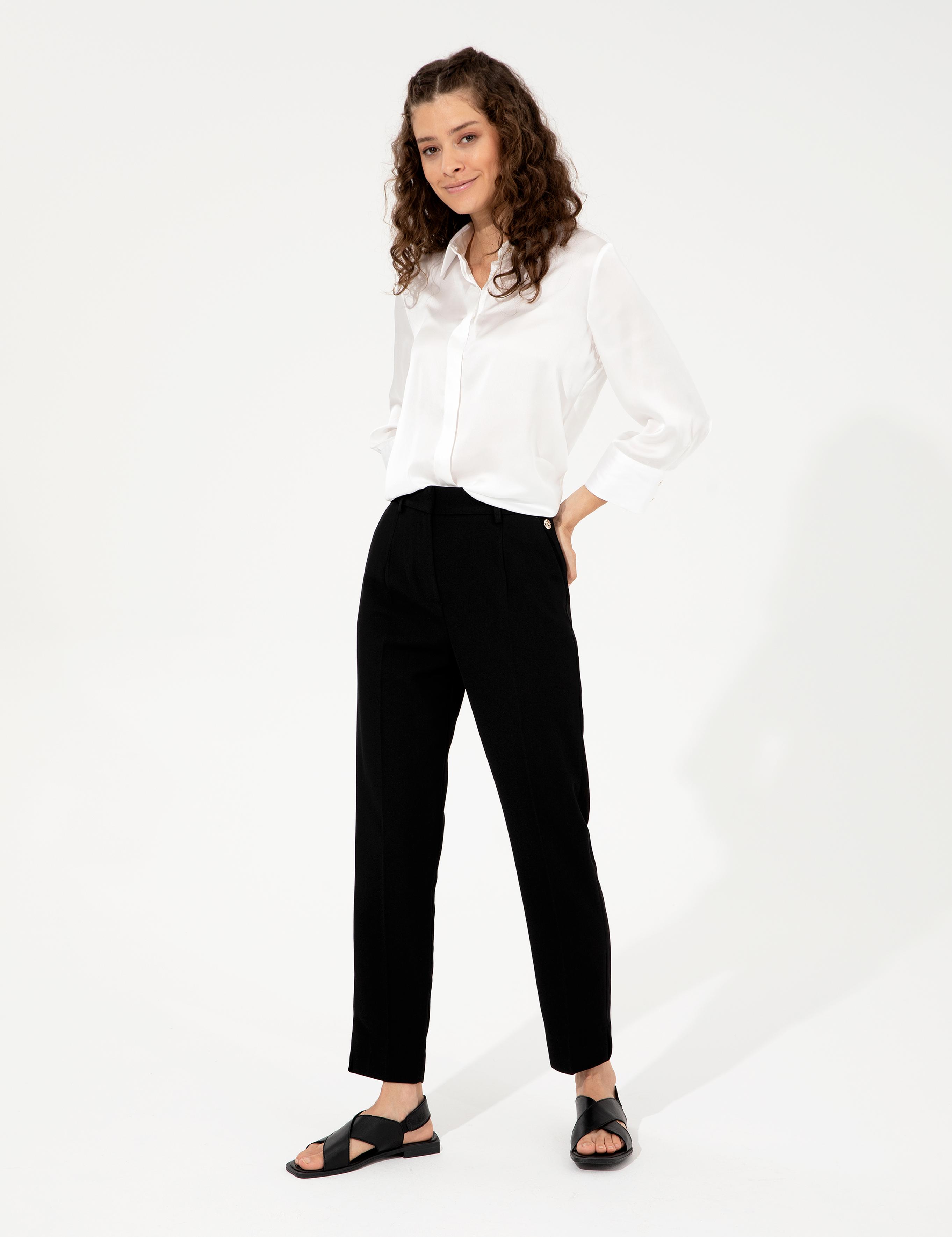 Siyah Oversize Kumaş Pantolon