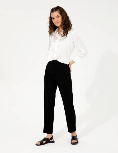 Siyah Oversize Kumaş Pantolon