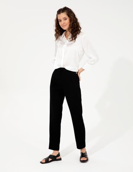 Siyah Oversize Kumaş Pantolon - 50247241017