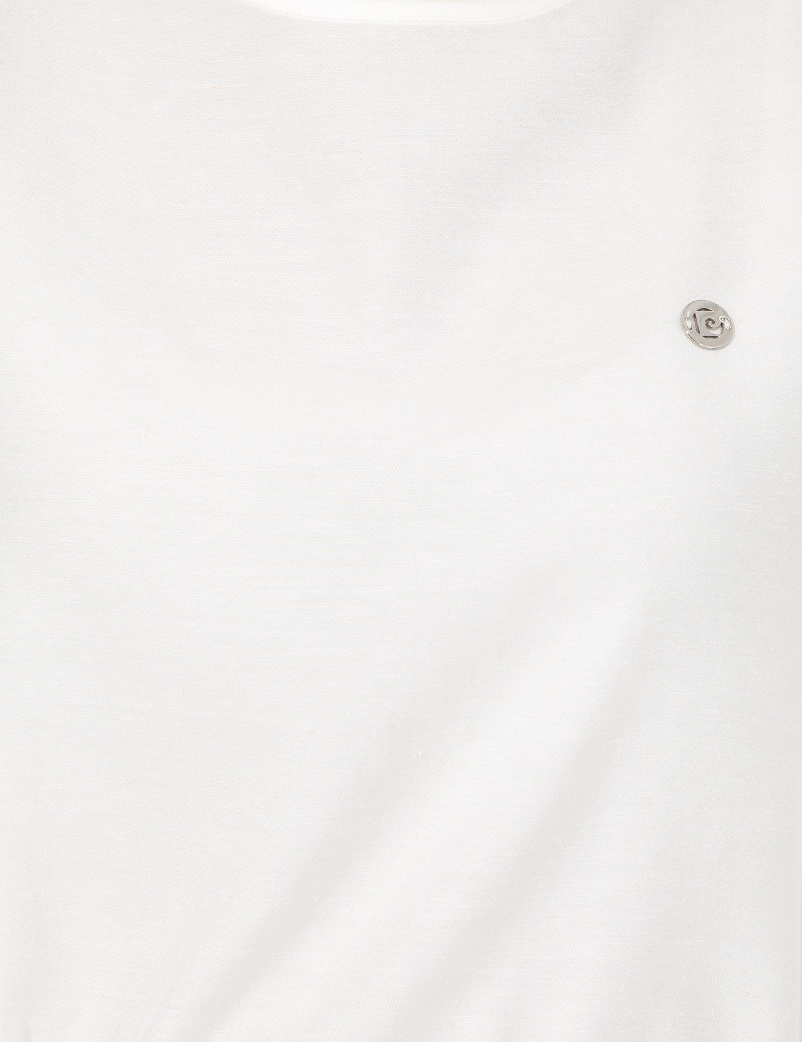 Beyaz Keten Karışımlı Bluz