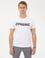 Beyaz Slim Fit Baskılı Bisiklet Yaka Tişört