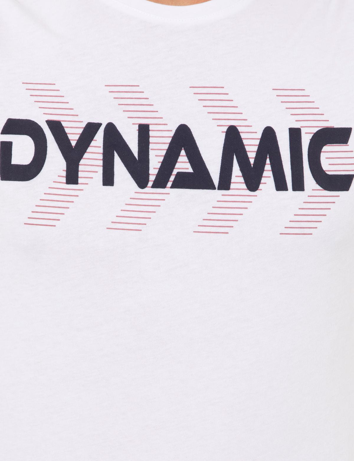 Beyaz Slim Fit Baskılı Bisiklet Yaka Tişört - 50254024003